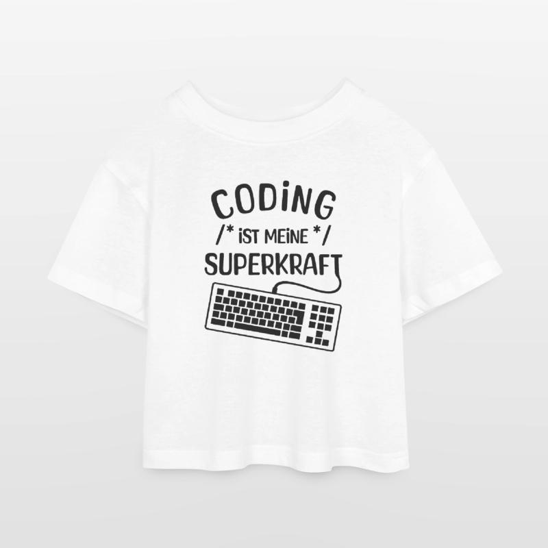 Computer Code Statement Developer Computerfreak Kinder Cropped Jersey T-Shirt