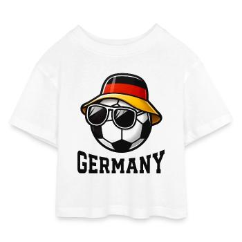 Équipe de football de l’Allemagne Fan Flag Team - T-shirt Crop Top en jersey Enfant - blanc - Devant