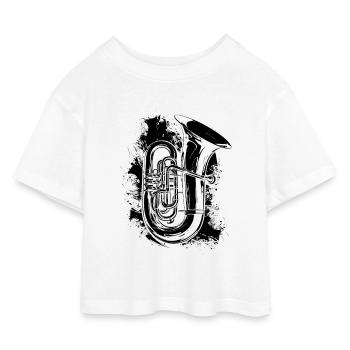 Tuba Graffiti - Kids’ Cropped Jersey T-Shirt - white - Front