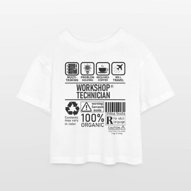 Workshop Technician multi tasking problem solving Kinder Cropped Jersey T-Shirt