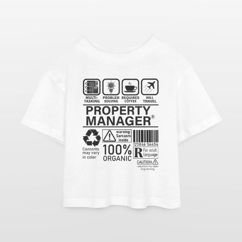 property manager multi tasking problem solving Kinder Cropped Jersey T-Shirt