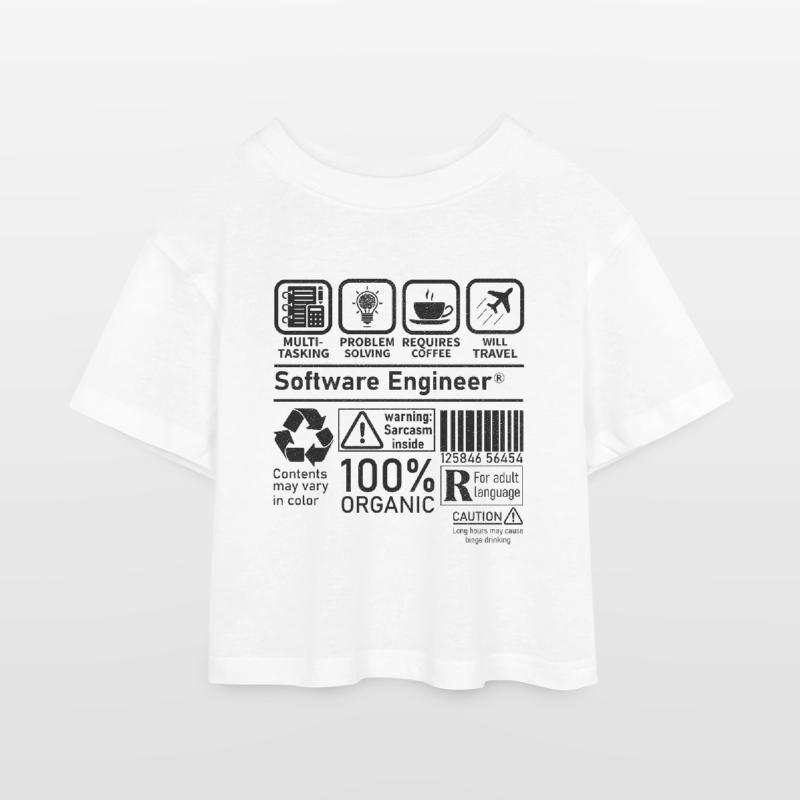 software engineer multi tasking problem solving Kinder Cropped Jersey T-Shirt