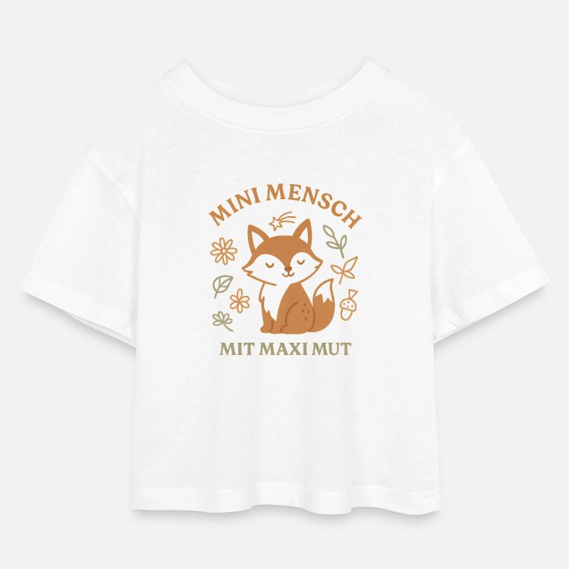 Maxi Mut - Kinder Cropped Jersey T-Shirt - Weiß