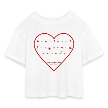 Battement de cœur Onde sonore Illustration - T-shirt Crop Top en jersey Enfant - blanc - Devant