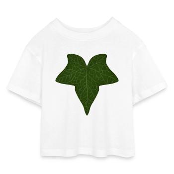Élégant motif de feuille de lierre vert - T-shirt Crop Top en jersey Enfant - blanc - Devant