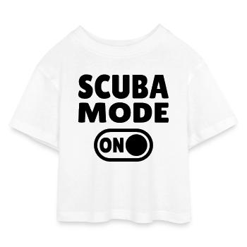 Mode Plongée ACTIVÉ - Plongeur - T-shirt Crop Top en jersey Enfant - blanc - Devant