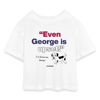  Even George Is Upset, Meme Dog is upseet with US - Kinder Cropped Jersey T-Shirt - Weiß - Vorne