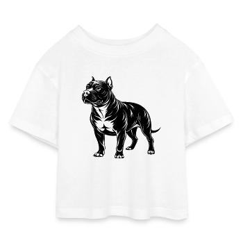 Pitbull américain - T-shirt Crop Top en jersey Enfant - blanc - Devant