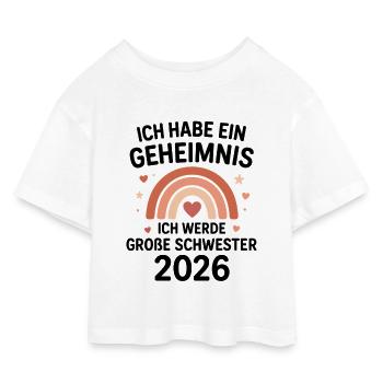 Secret : Grande Sœur 2026 - T-shirt Crop Top en jersey Enfant - blanc - Devant