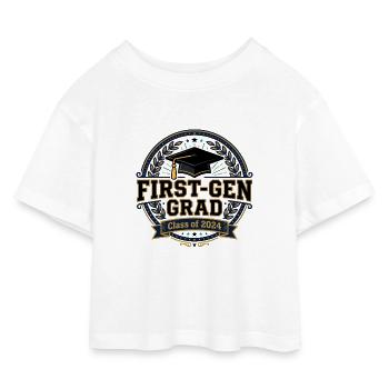 First-Gen Grad 2024 Feier - Kinder Cropped Jersey T-Shirt - Weiß - Vorne
