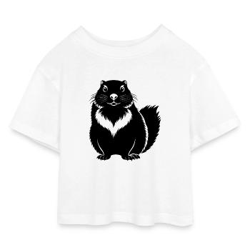 Murmeltier - Kinder Cropped Jersey T-Shirt - Weiß - Vorne