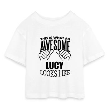 Lucy - Kinder Cropped Jersey T-Shirt - Weiß - Vorne