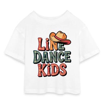 Danse en ligne Motif Enfants - T-shirt Crop Top en jersey Enfant - blanc - Devant