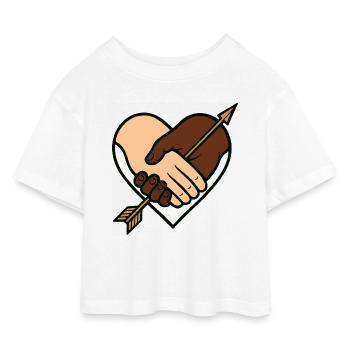 Love without boundaries - Kids’ Cropped Jersey T-Shirt - white - Front
