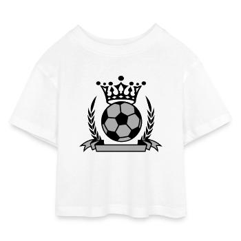 fussball banner - T-shirt Crop Top en jersey Enfant - blanc - Devant