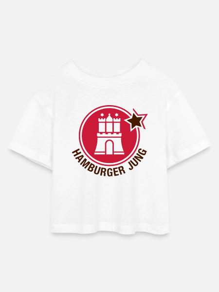 Hamburger Jung - Kinder Cropped Jersey T-Shirt - Weiß