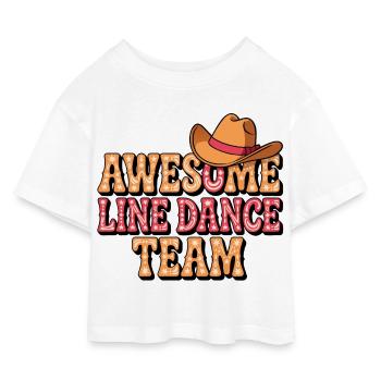 Awesome Line Dance Team - Kids’ Cropped Jersey T-Shirt - white - Front