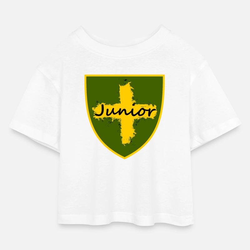 T-DZ junior - Kinder Cropped Jersey T-Shirt - Weiß
