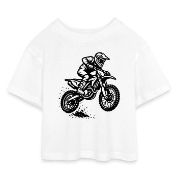 Conception de motocross - T-shirt Crop Top en jersey Enfant - blanc - Devant