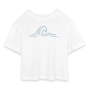Surfeur de vagues - T-shirt Crop Top en jersey Enfant - blanc - Devant