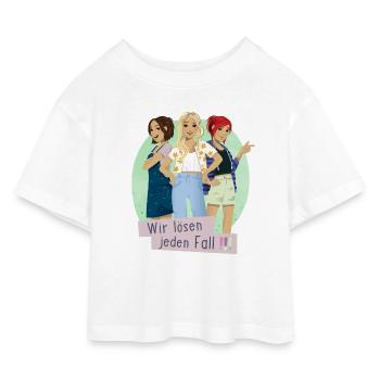 Die Drei !!! Kim, Franzi, Marie Mit Spruch - Kinder Cropped Jersey T-Shirt - Weiß - Vorne