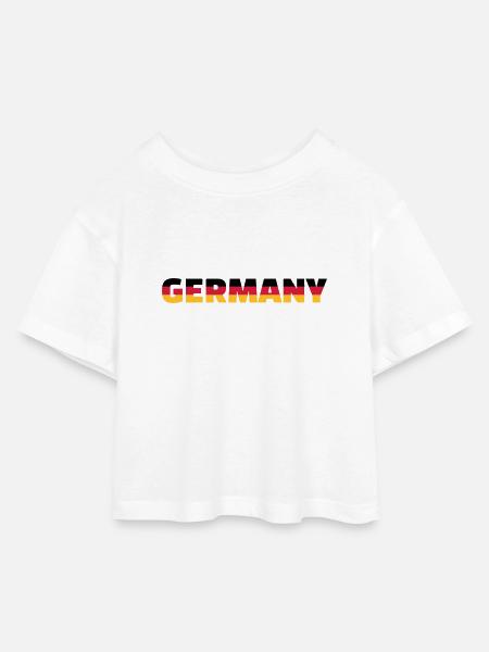 Deutschland - Kinder Cropped Jersey T-Shirt - Weiß