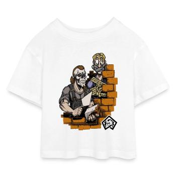 Maurer, Maurermeister, Handwerker, Bautechniker - Kinder Cropped Jersey T-Shirt - Weiß - Vorne