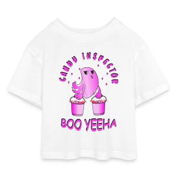 Candy Inspector - Kids’ Cropped Jersey T-Shirt - white - Front