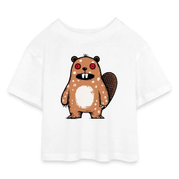 Castor - T-shirt Crop Top en jersey Enfant - blanc - Devant