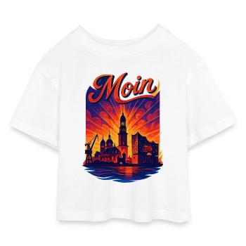 Hamburg Moin Stadt Silhouette Pracht Elbe Geschenk - Kinder Cropped Jersey T-Shirt - Weiß - Vorne