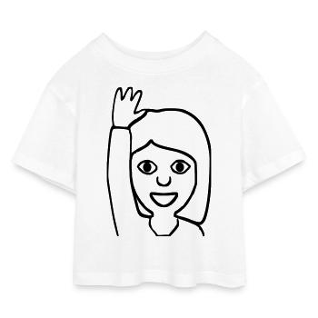 Emoji salutations - T-shirt Crop Top en jersey Enfant - blanc - Devant