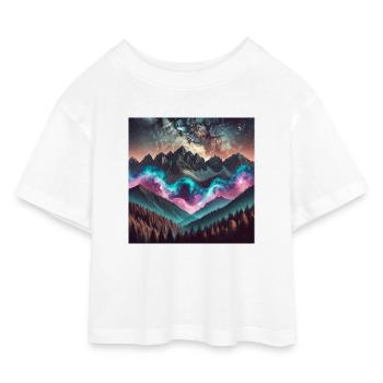 Surreal cityscape - Kids’ Cropped Jersey T-Shirt - white - Front