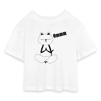 Nekochan Antonio Yoga - T-shirt Crop Top en jersey Enfant - blanc - Devant