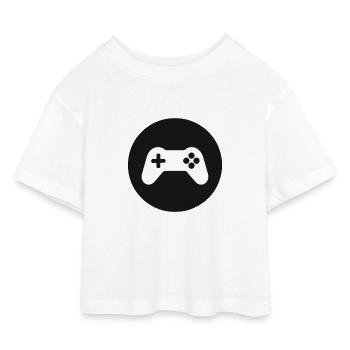 manette de jeu - T-shirt Crop Top en jersey Enfant - blanc - Devant