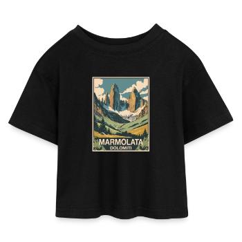 Marmolada Dolomites - T-shirt Crop Top en jersey Enfant - noir - Devant