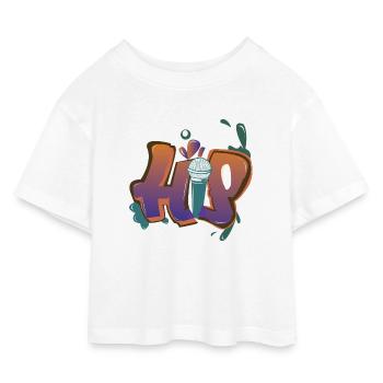 HIP HOP - Kids’ Cropped Jersey T-Shirt - white - Front