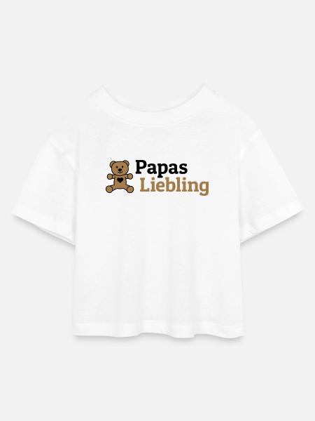 Papas Liebling - Kinder Cropped Jersey T-Shirt - Weiß
