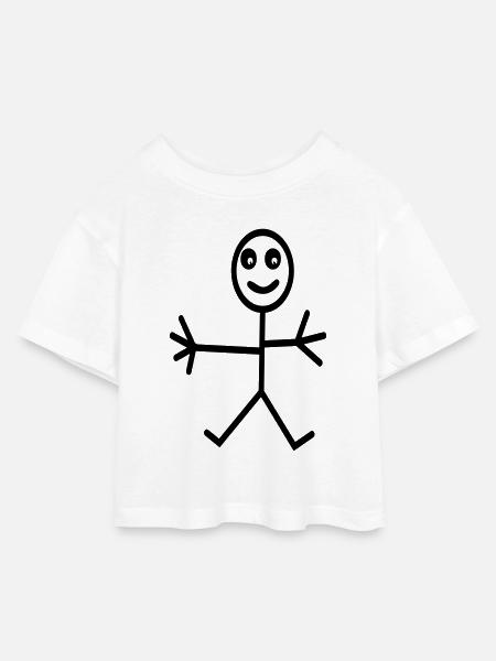 Comic - Kinder Cropped Jersey T-Shirt - Weiß