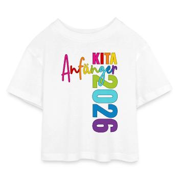 Kita Anfänger 2026 - Kinder Cropped Jersey T-Shirt - Weiß - Vorne