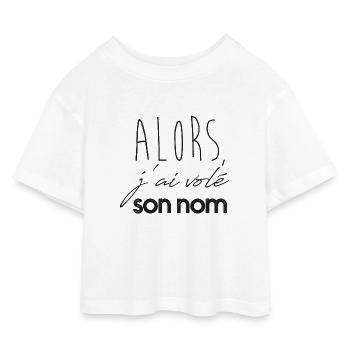 Vole Son Nom - Kinder Cropped Jersey T-Shirt - Weiß - Vorne