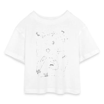 Anatomie der Katze - Kinder Cropped Jersey T-Shirt - Weiß - Vorne
