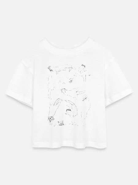 Anatomie der Katze - Kinder Cropped Jersey T-Shirt - Weiß