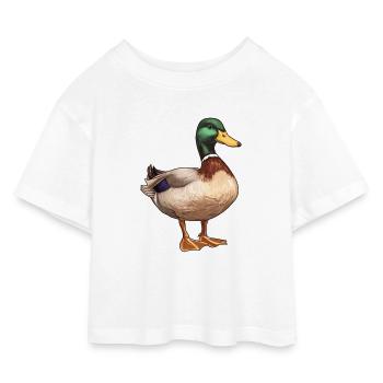 Enten Ente - Kinder Cropped Jersey T-Shirt - Weiß - Vorne
