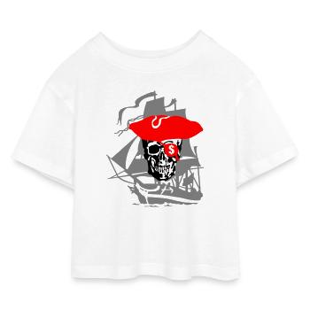 Pirate - T-shirt Crop Top en jersey Enfant - blanc - Devant