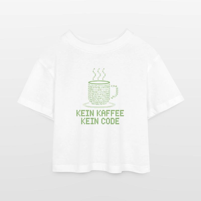 Kein Kaffee Kein Code Programmierer Informatiker Kinder Cropped Jersey T-Shirt