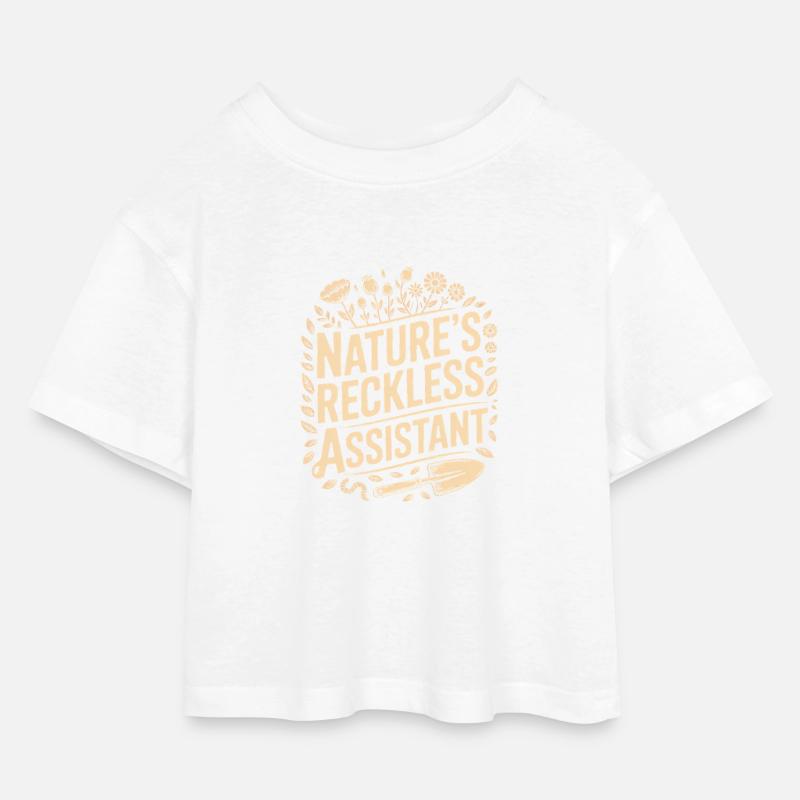 Der rücksichtslose Assistent der Natur - Kinder Cropped Jersey T-Shirt - Weiß