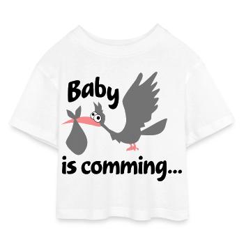 Baby - Kinder Cropped Jersey T-Shirt - Weiß - Vorne