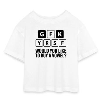 Puzzles vocaux et jeux de mots - T-shirt Crop Top en jersey Enfant - blanc - Devant