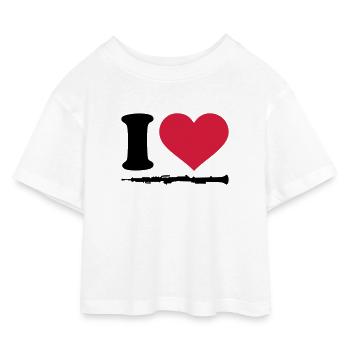 Oboe - Kinder Cropped Jersey T-Shirt - Weiß - Vorne