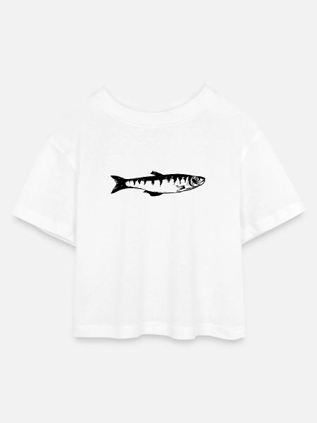 fish514 - Kinder Cropped Jersey T-Shirt - Weiß
